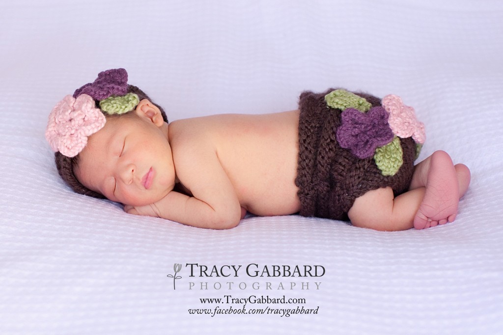 Floral Diaper Cover and Headband Set Knitting Pattern
