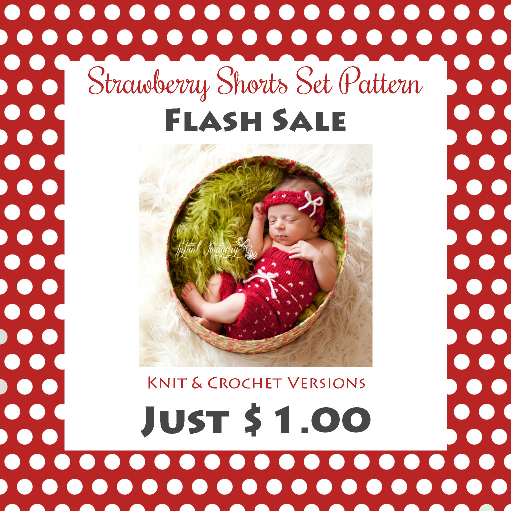 Strawberry Shorts Set Pattern - Flash Sale!