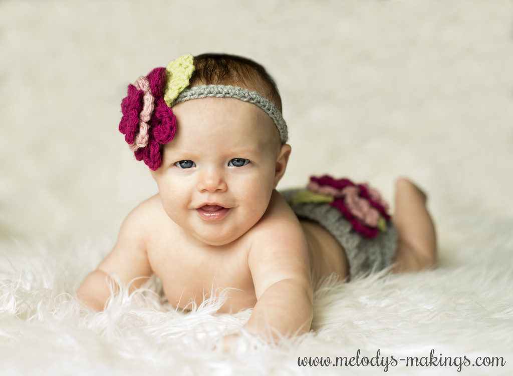 Floral Diaper Cover and Headband Set Crochet Pattern