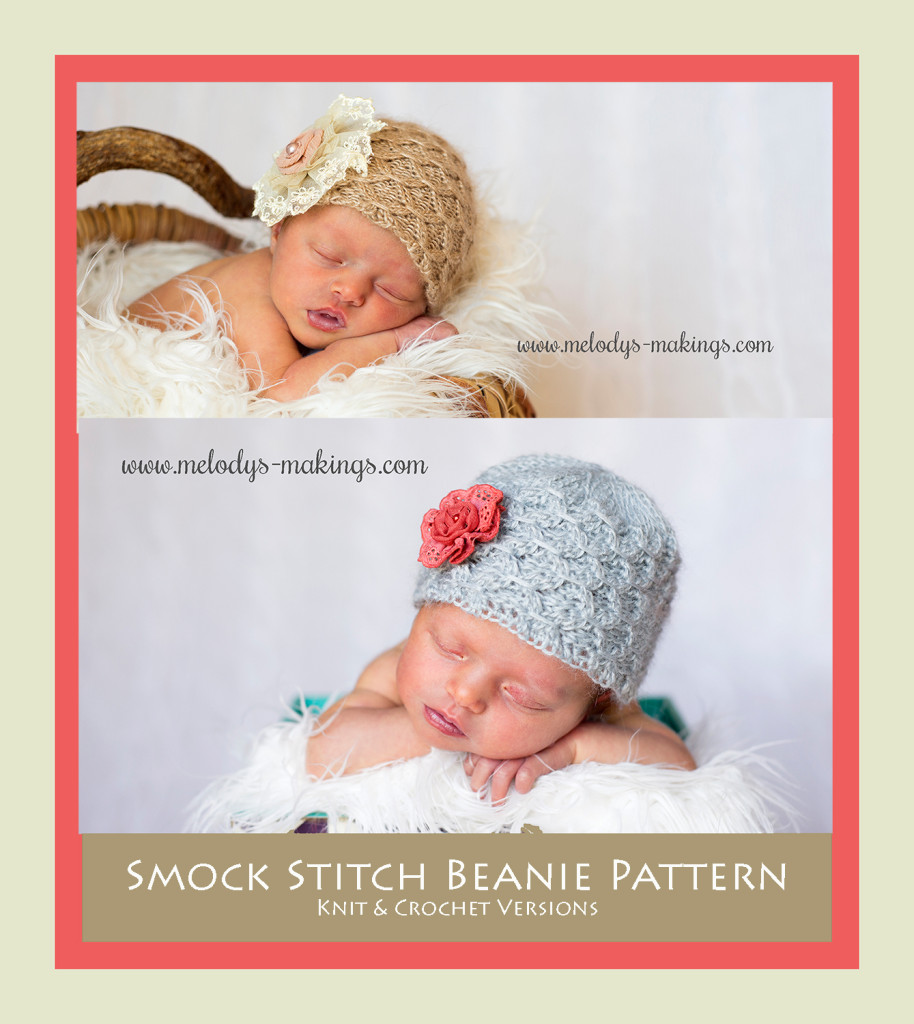 Smock Stitch Beanie Knit & Crochet Patterns