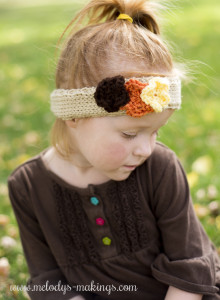 Falling Flowers Ear Warmer - Free Knit Pattern! Sizes Baby, Toddler, Child, and Adult.