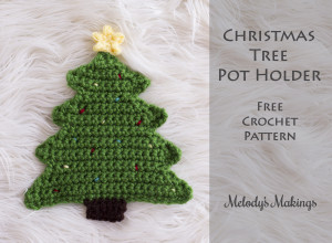 Christmas Tree Pot Holder Crochet - small