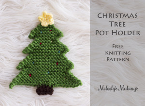 Christmas Tree Pot Holder Knit - small