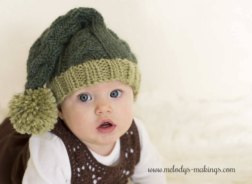 Knit Cabled Elf Hat