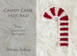 Candy Cane Hot Pad Free Crochet Pattern