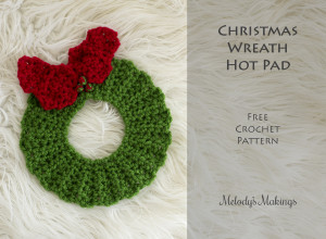 Christmas Wreath Hot Pad Free Crochet Pattern