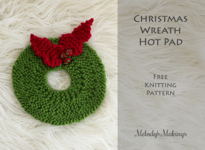 Christmas Wreath Hot Pad Free Knitting Pattern