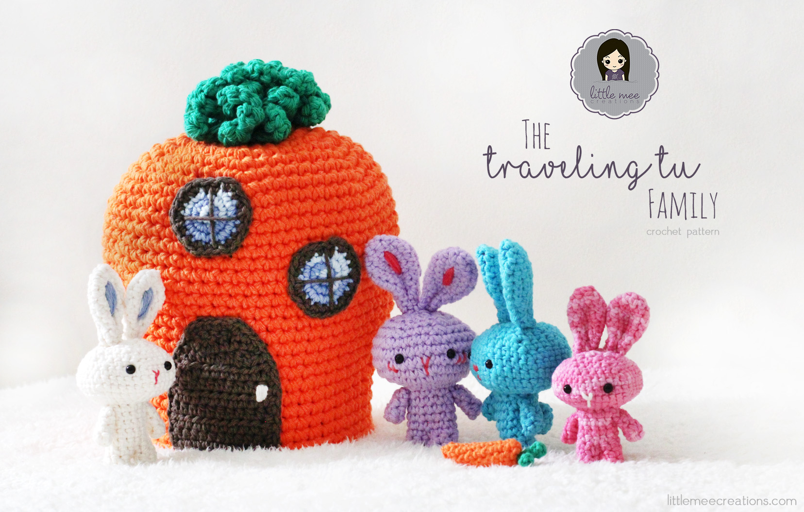 Amigurumi Easter crochet pattern 3 in 1 - Bunny with easter basket
