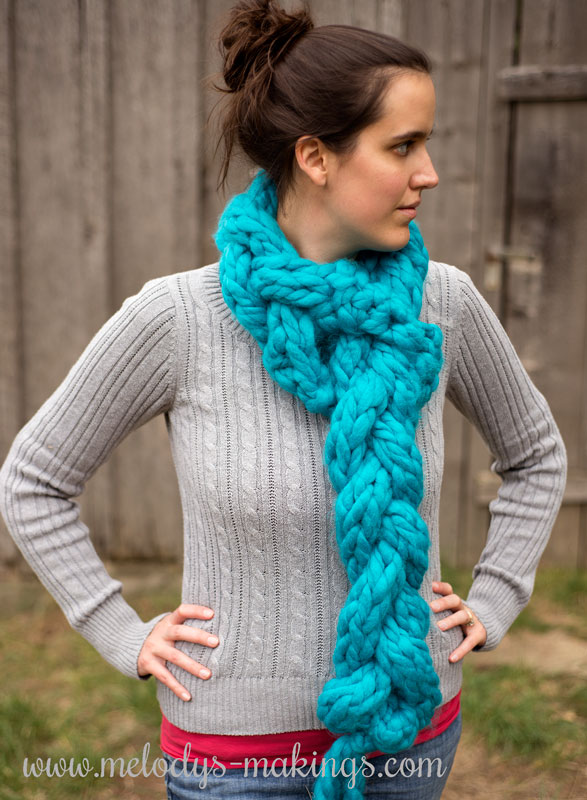 One Hour Braided Scarf {Free Knit & Crochet Patterns} ⋆ Melody's Makings