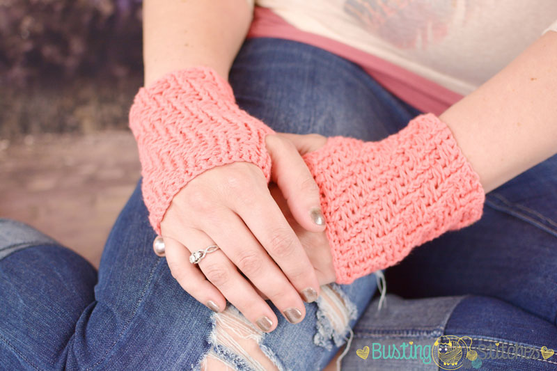 Textured Crochet Fingerless Gloves